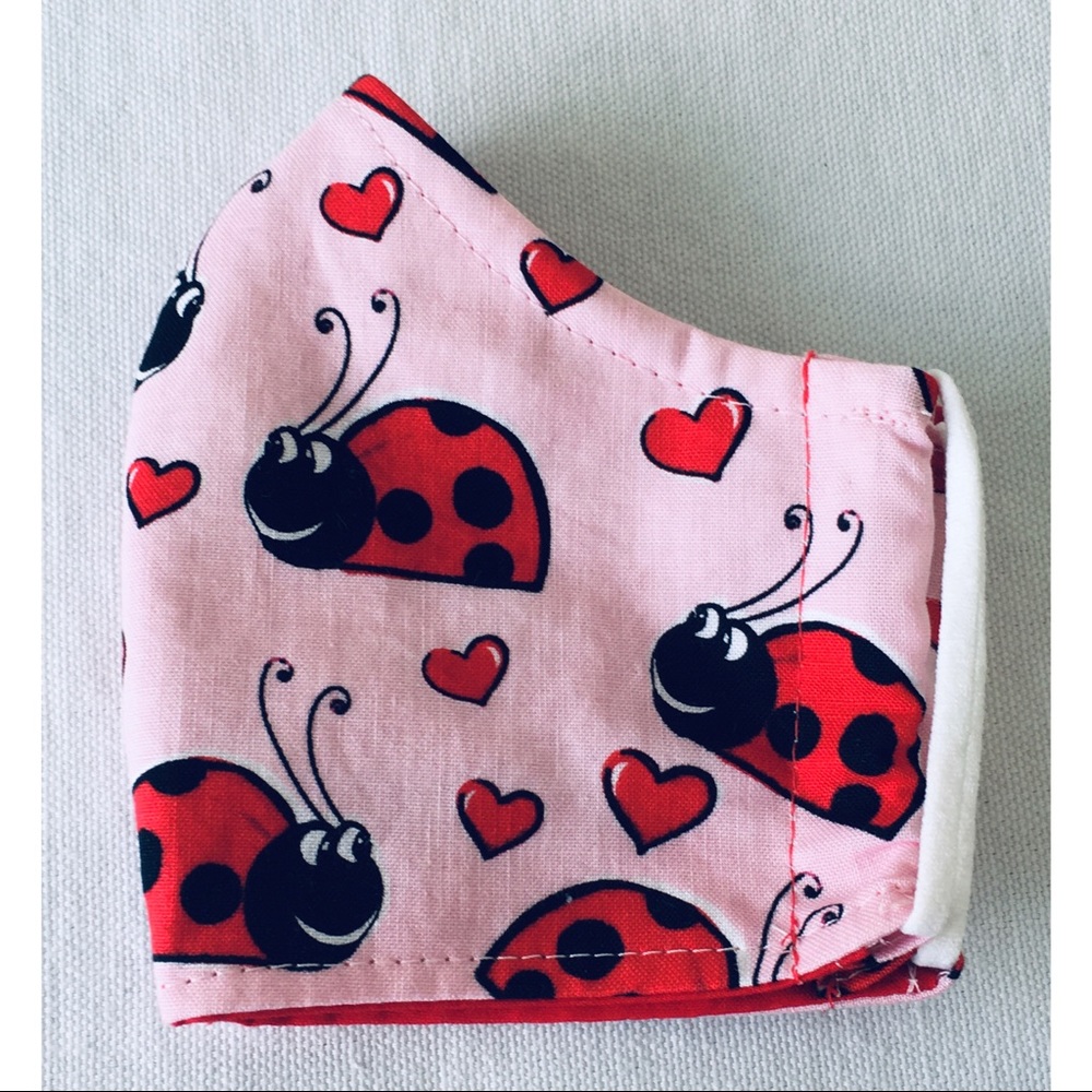 3 FOR $29 FACE MASK RED BLACK LADY BUGS PINK - Picture 4 of 8